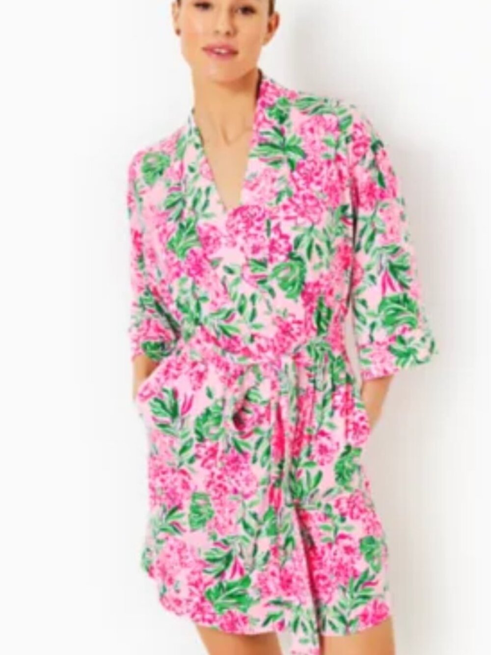 Lilly Pulitzer Cason Pajama Robe Conch Shell Pink Koala La La Size L/XL